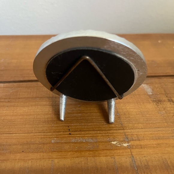 Pier 1 Imports Small Mini Picture Circle Frame Silver Metal Abstract Tabletop - Picture 4 of 5